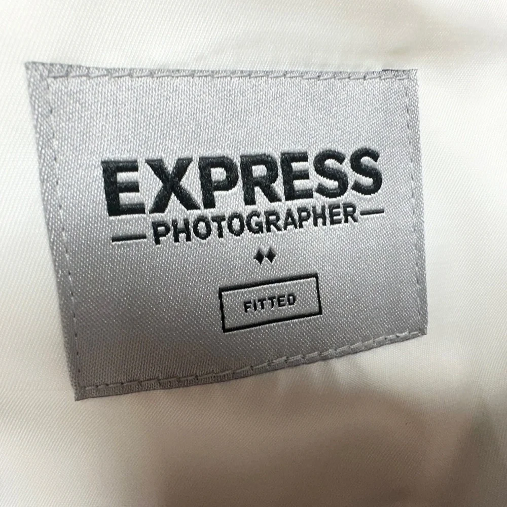 NEW ~ EXPRESS Men’s White Linen Blend Photographer Fitted Suit Jacket ~ Size 36R - Picture 5 of 10